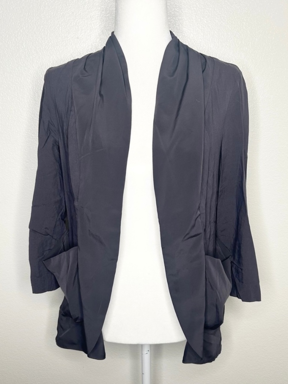 Kimchi Blue By Urban Outfitters Gray Lightweight Open Front Blazer Jacket Size M